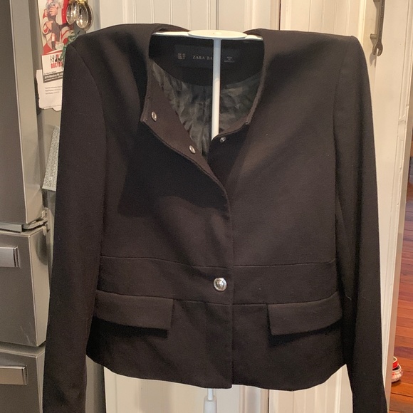 Zara Basic cropped black jacket. Worn 2x‎ . Excellent cobdition - Picture 1 of 6